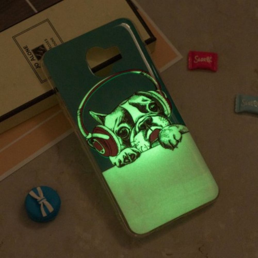 Hoesje voor Samsung Galaxy J6 Fluorescerende Hond