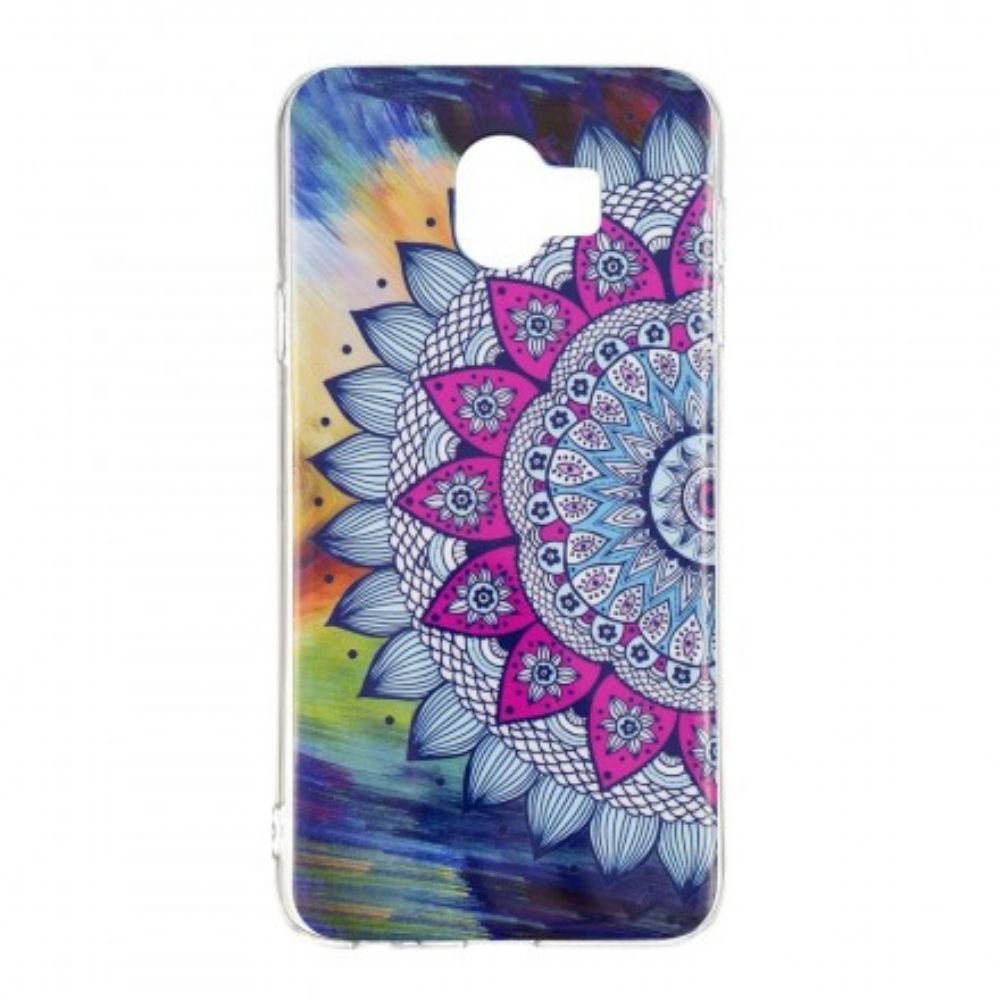 Hoesje voor Samsung Galaxy J6 Fluorescerende Kleurrijke Mandala