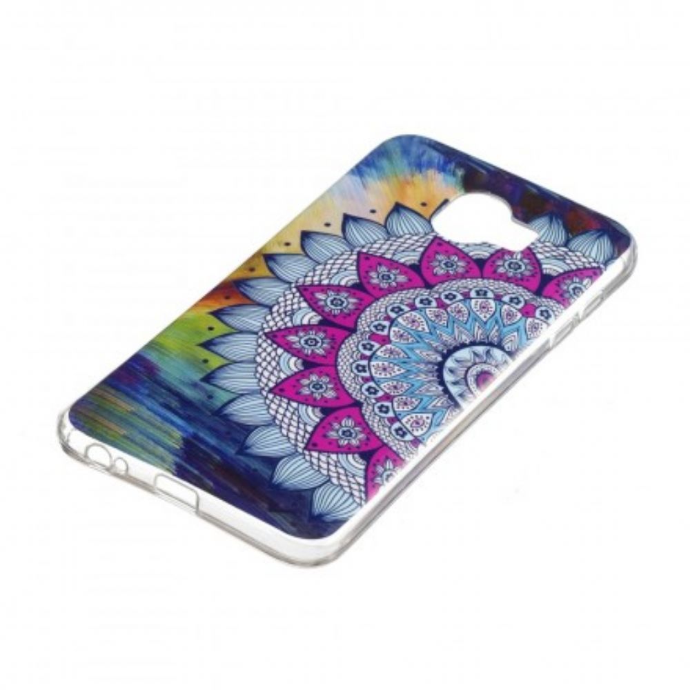 Hoesje voor Samsung Galaxy J6 Fluorescerende Kleurrijke Mandala