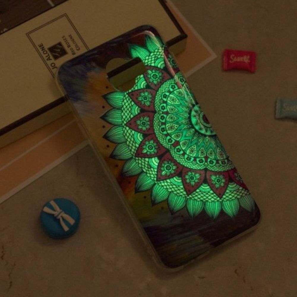 Hoesje voor Samsung Galaxy J6 Fluorescerende Kleurrijke Mandala