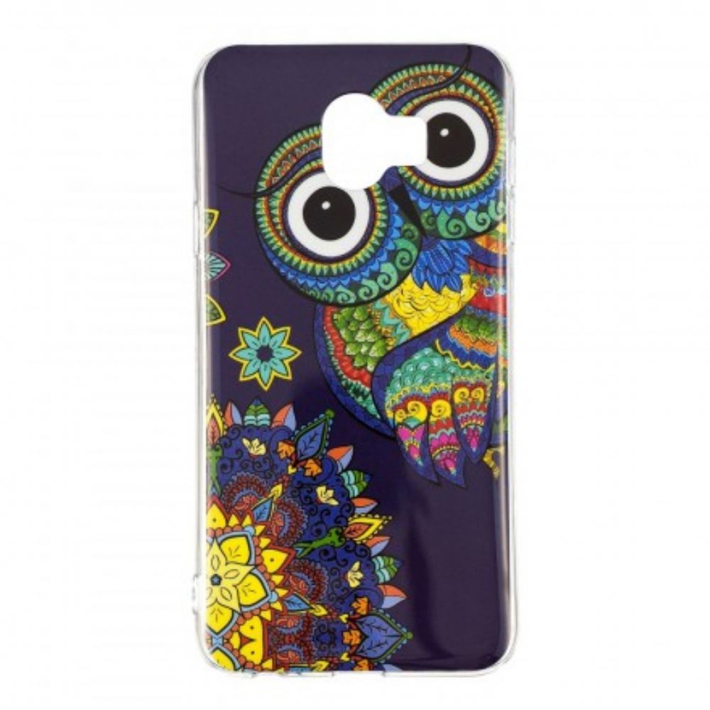 Hoesje voor Samsung Galaxy J6 Fluorescerende Mandala Uil