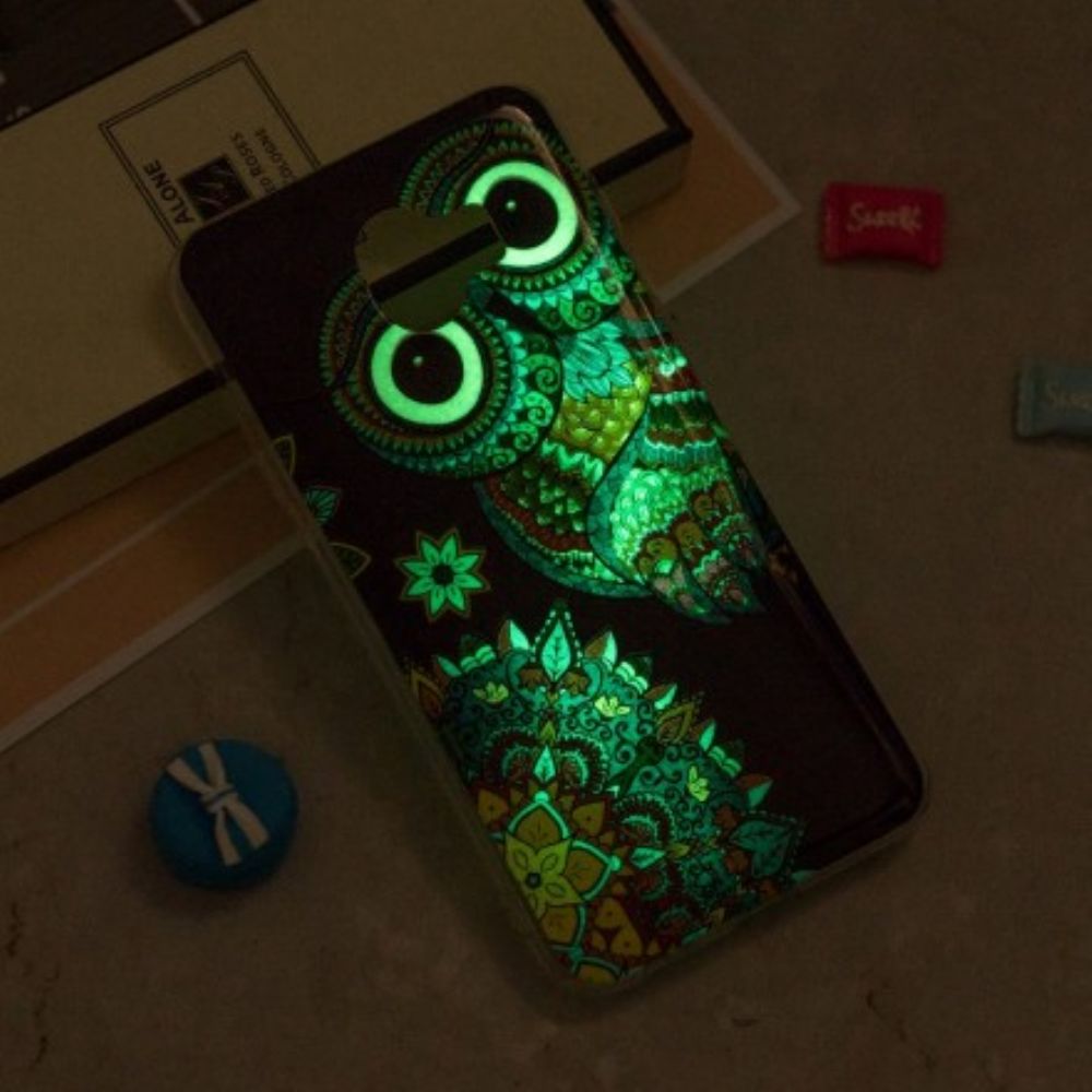 Hoesje voor Samsung Galaxy J6 Fluorescerende Mandala Uil