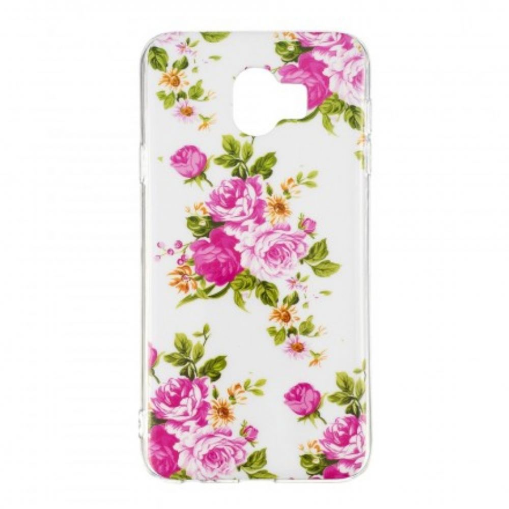 Hoesje voor Samsung Galaxy J6 Fluorescerende Vrijheidsbloemen