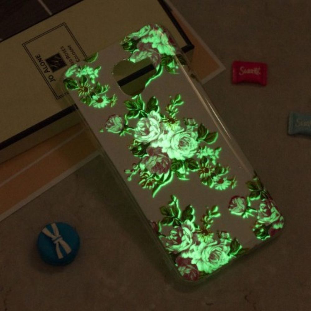 Hoesje voor Samsung Galaxy J6 Fluorescerende Vrijheidsbloemen