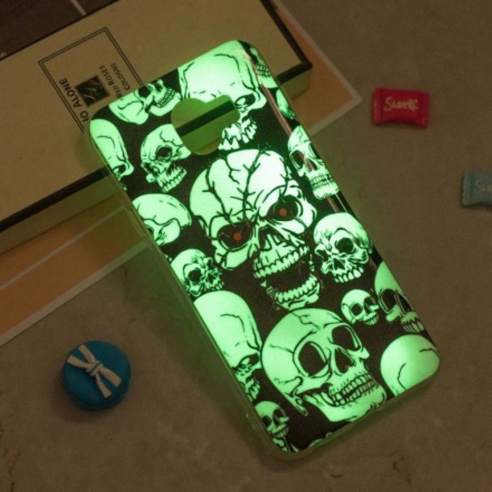 Hoesje voor Samsung Galaxy J6 Pas Op Voor Fluorescerende Schedels