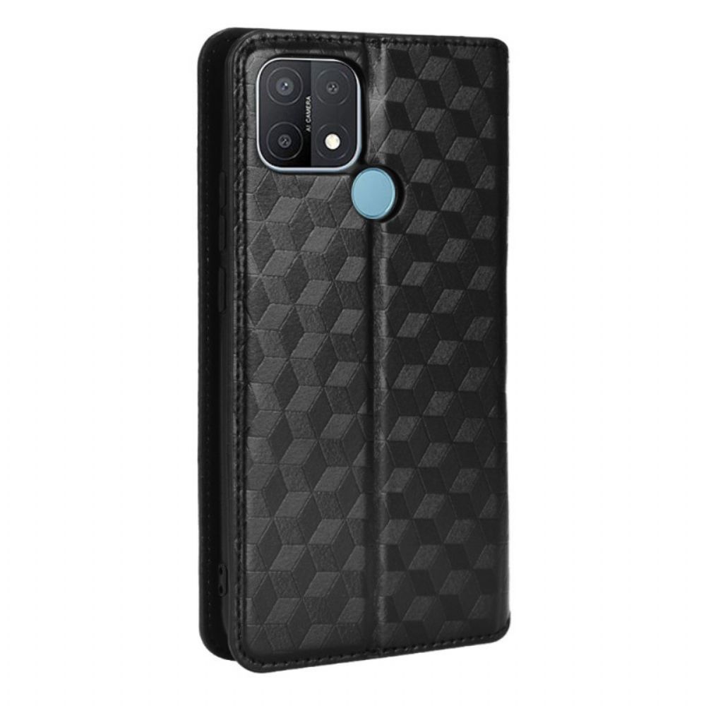 Bescherming Hoesje voor Oppo A15 Folio-hoesje Diamant Leder Effect