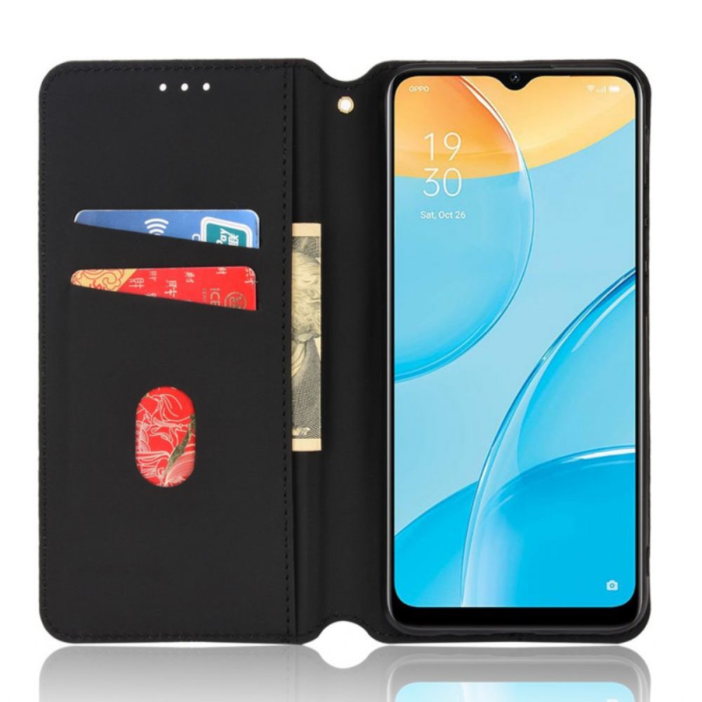 Bescherming Hoesje voor Oppo A15 Folio-hoesje Diamant Leder Effect