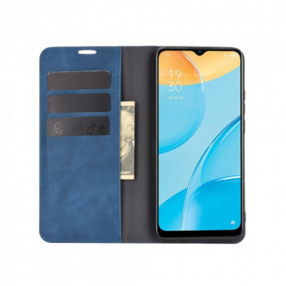 Bescherming Hoesje voor Oppo A15 Folio-hoesje Zijdezacht Leereffect