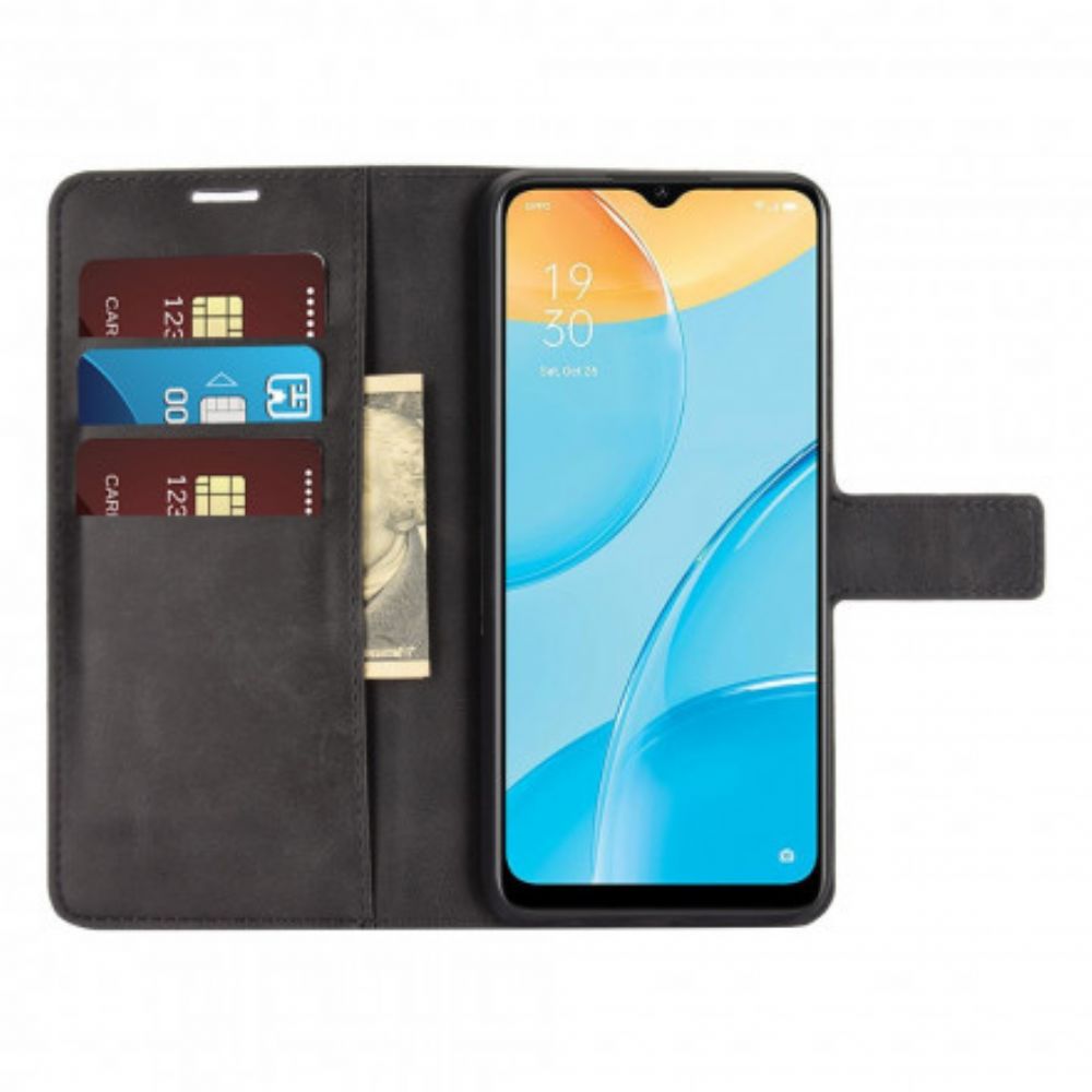 Flip Case voor Oppo A15 Extreem Slank Leereffect