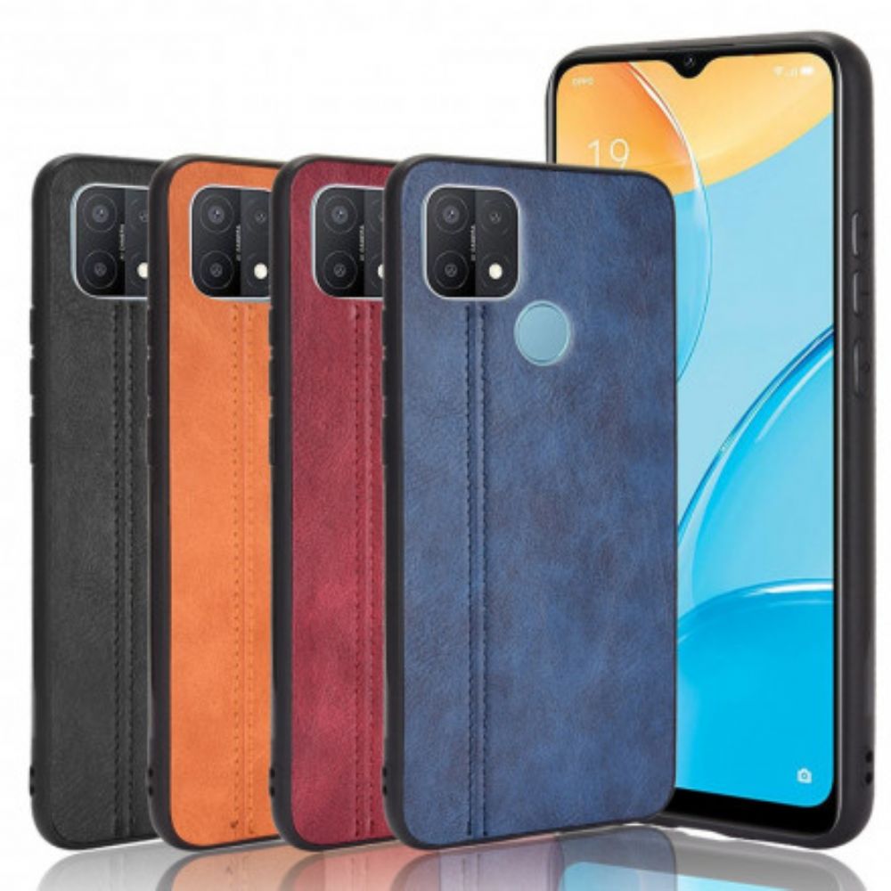 Hoesje voor Oppo A15 Naad Leereffect