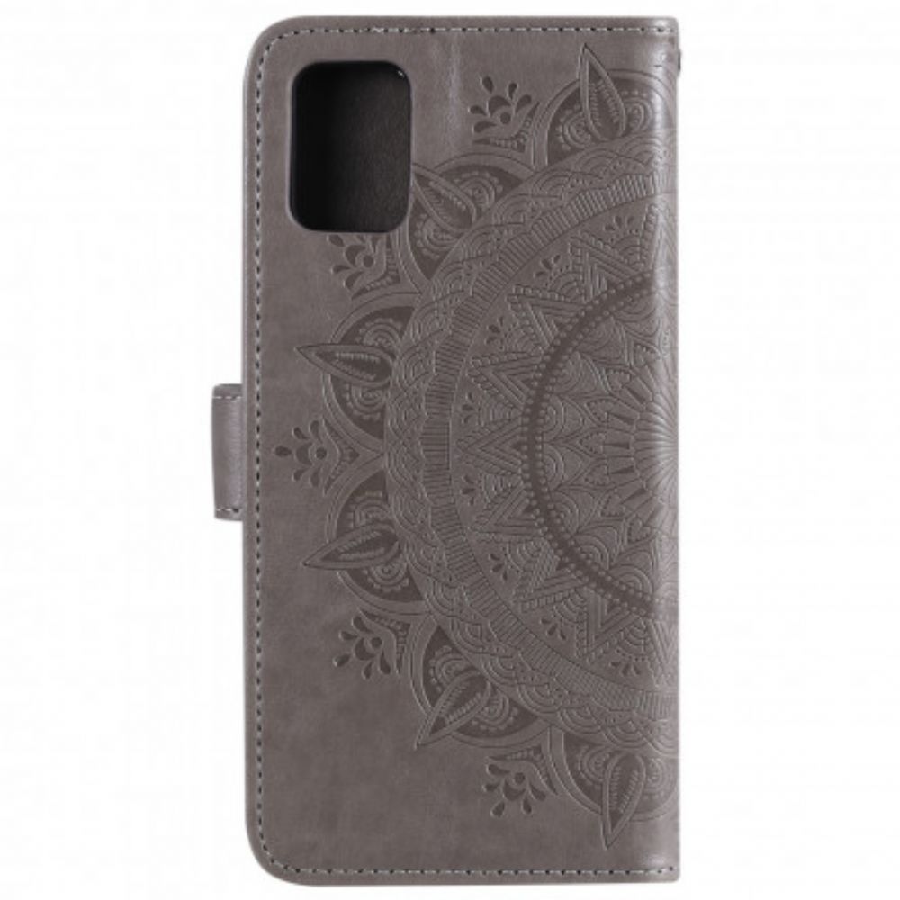 Leren Hoesje voor Moto G9 Plus Zon Mandala