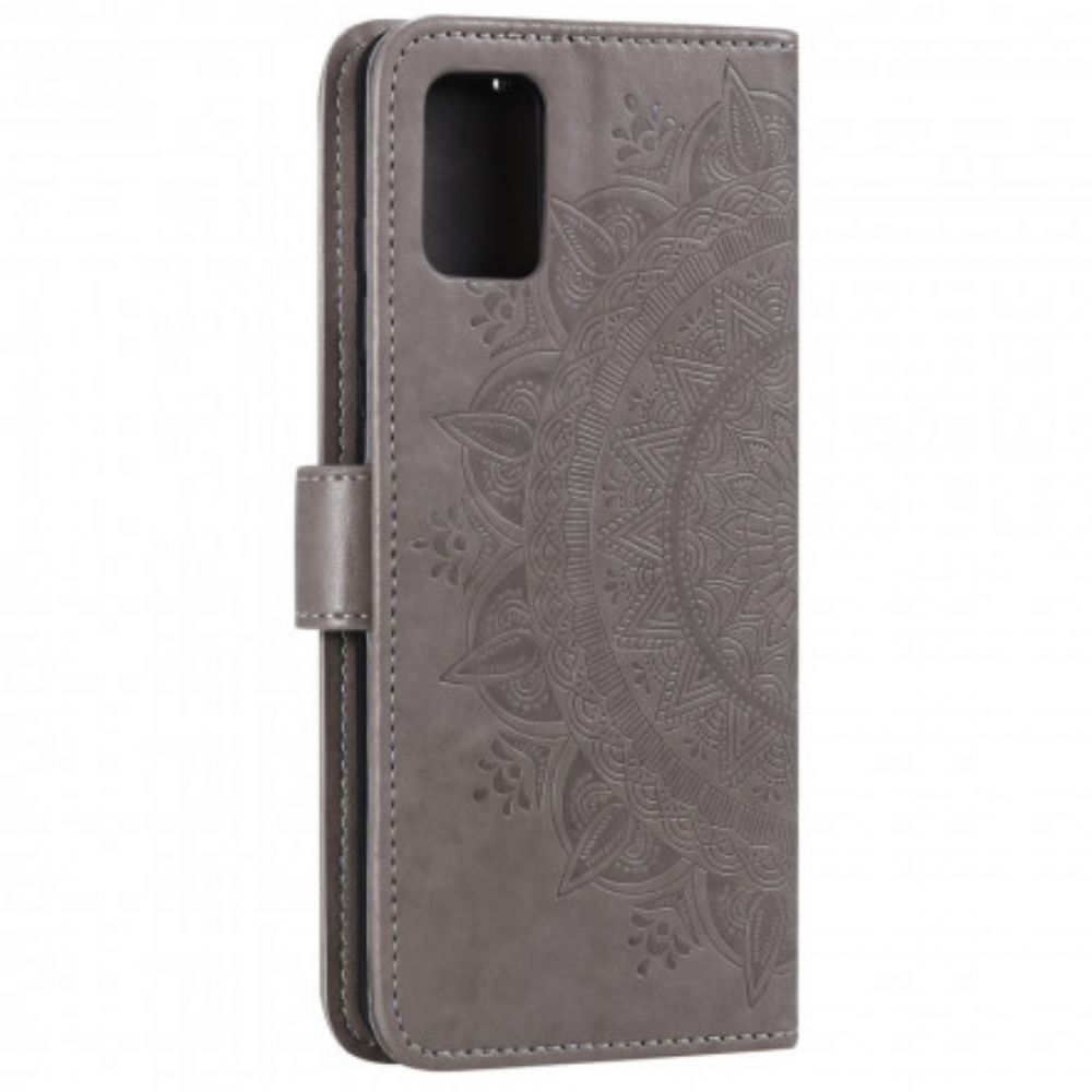 Leren Hoesje voor Moto G9 Plus Zon Mandala