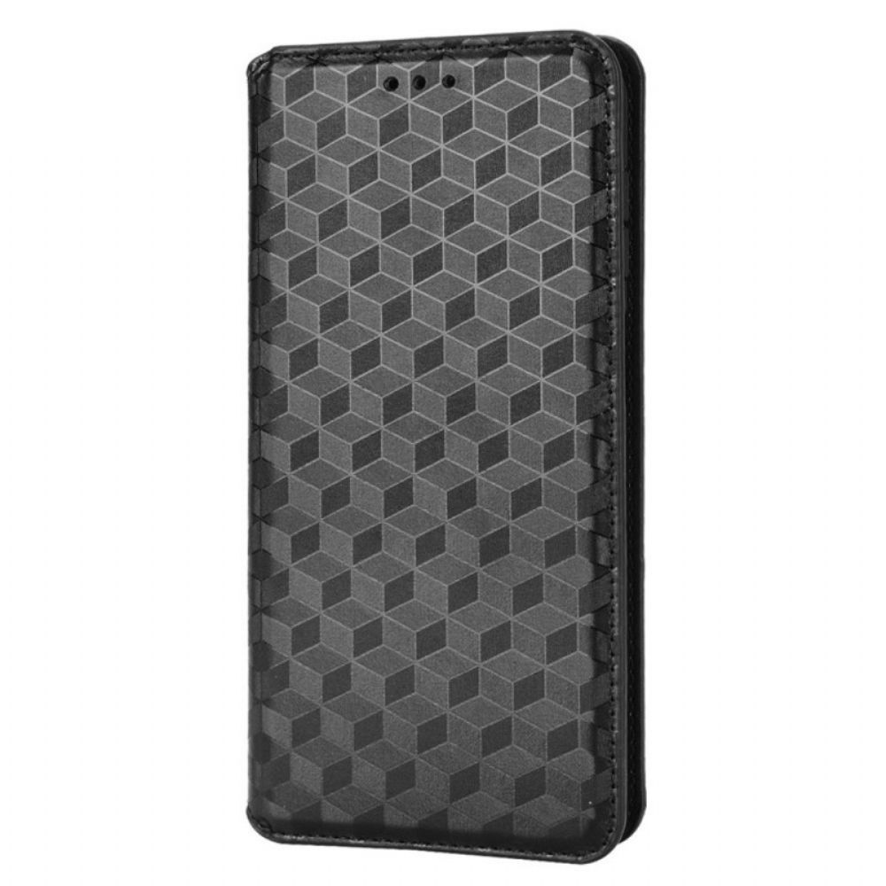 Bescherming Hoesje voor Samsung Galaxy M23 5G Folio-hoesje 3d-kubus Leereffect