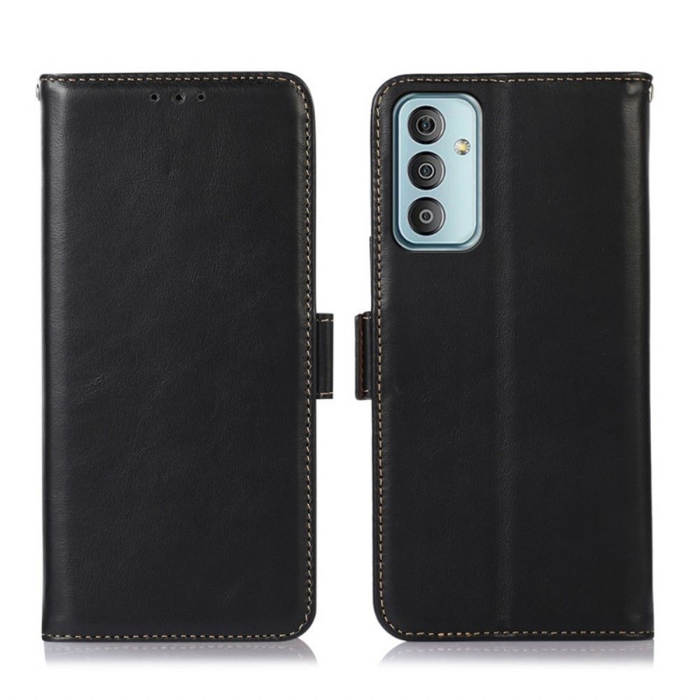 Flip Case voor Samsung Galaxy M23 5G Echte Lederen Rfid-functie