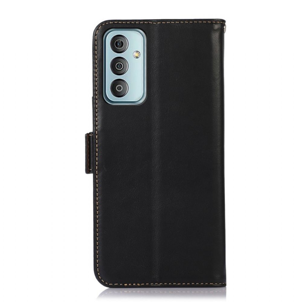 Flip Case voor Samsung Galaxy M23 5G Echte Lederen Rfid-functie