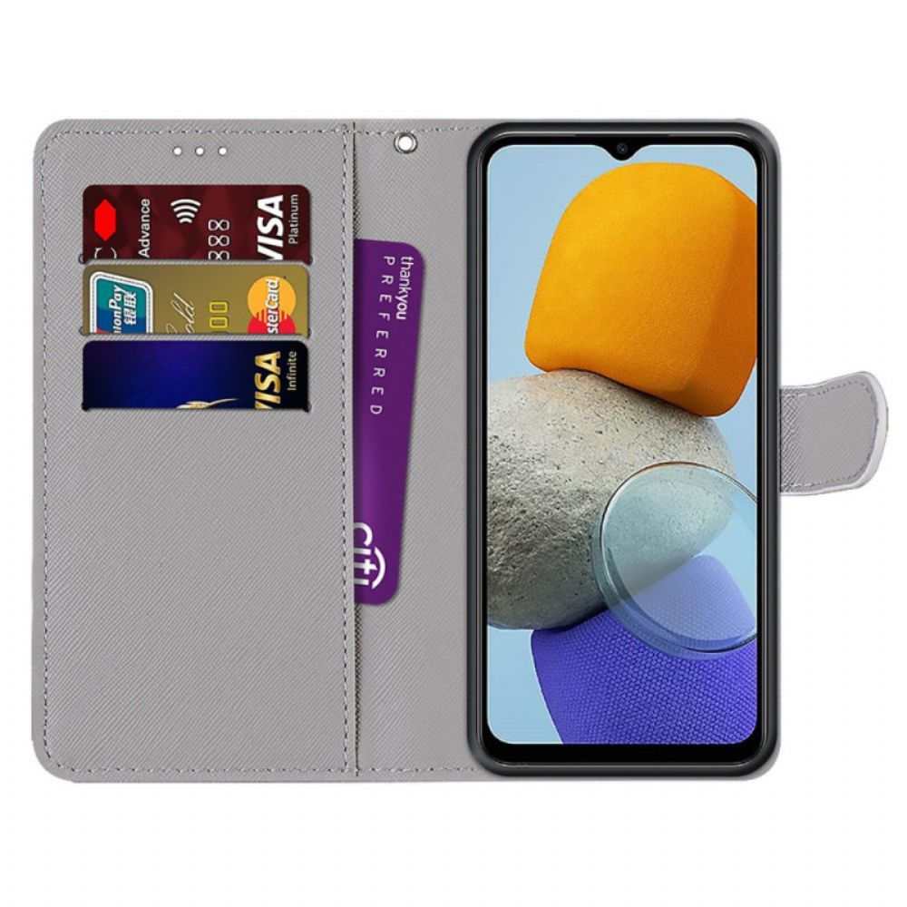 Flip Case voor Samsung Galaxy M23 5G Grafiek Met Lanyard