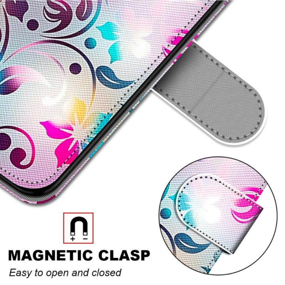 Flip Case voor Samsung Galaxy M23 5G Grafiek Met Lanyard