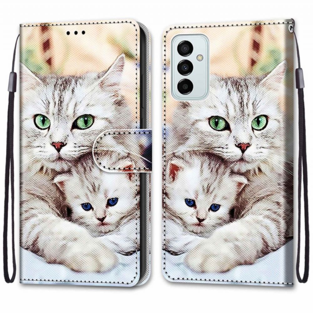 Flip Case voor Samsung Galaxy M23 5G Kattenfamilie