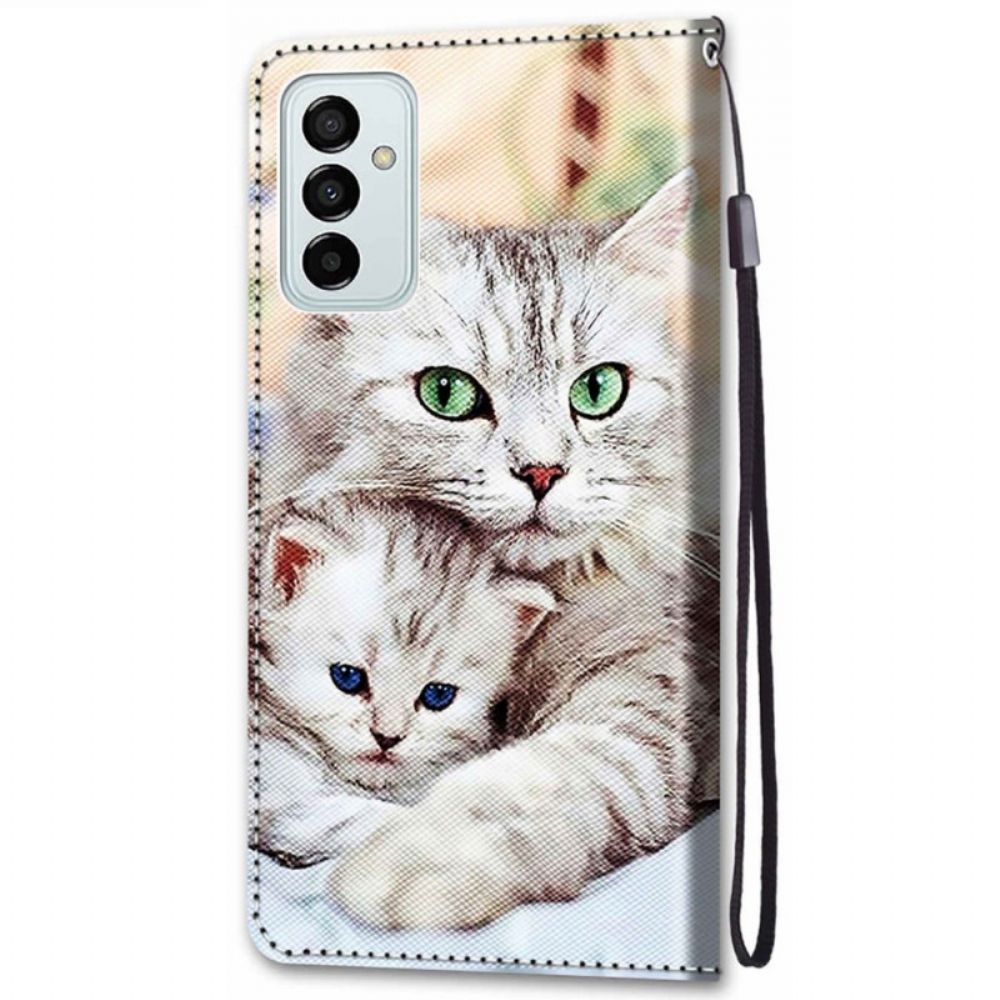 Flip Case voor Samsung Galaxy M23 5G Kattenfamilie