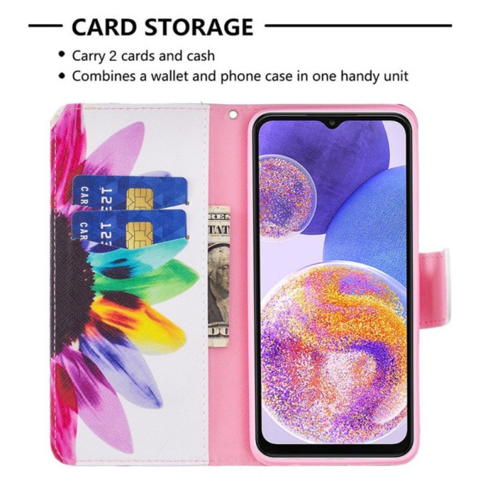 Folio-hoesje voor Samsung Galaxy M23 5G Aquarel Bloem