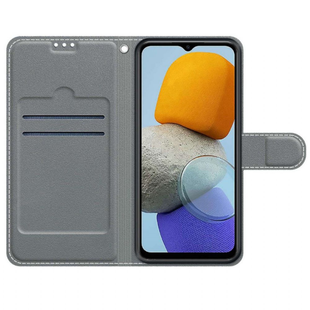 Folio-hoesje voor Samsung Galaxy M23 5G Bladeren Met Riem