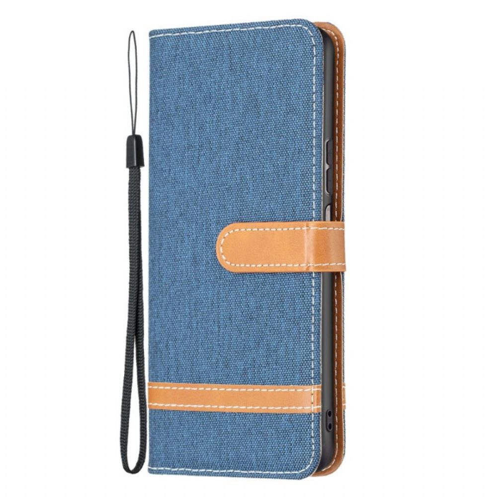 Folio-hoesje voor Samsung Galaxy M23 5G Doek Met Riem