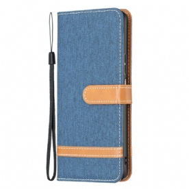 Folio-hoesje voor Samsung Galaxy M23 5G Doek Met Riem