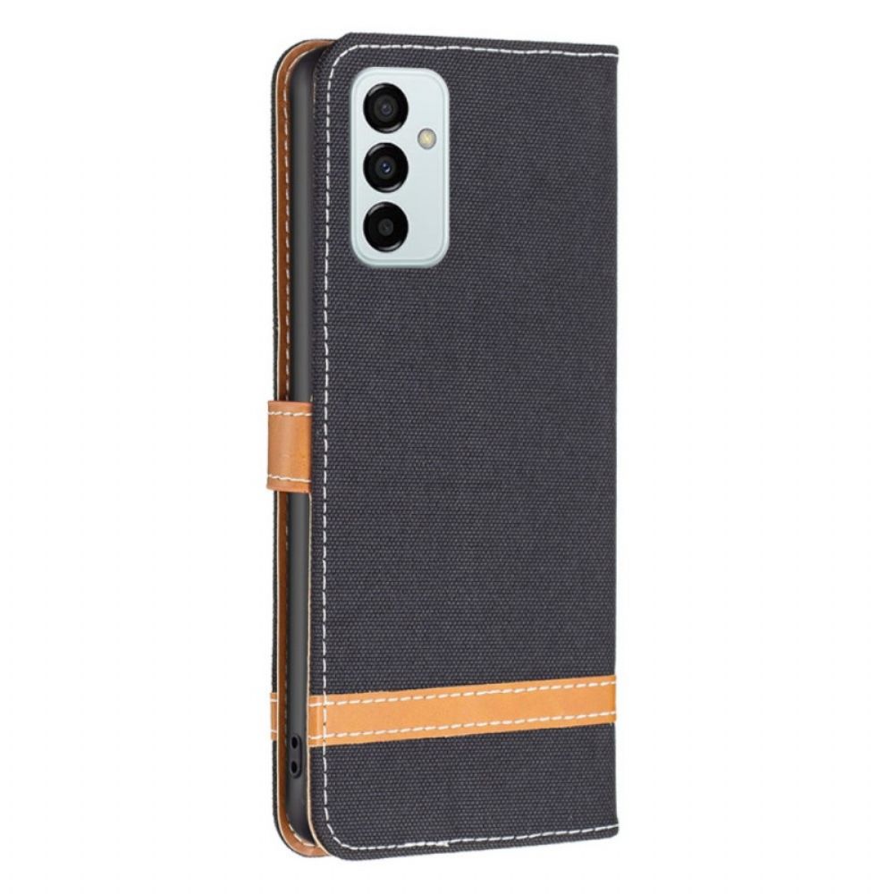 Folio-hoesje voor Samsung Galaxy M23 5G Doek Met Riem