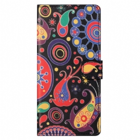 Folio-hoesje voor Samsung Galaxy M23 5G Galaxypatroon