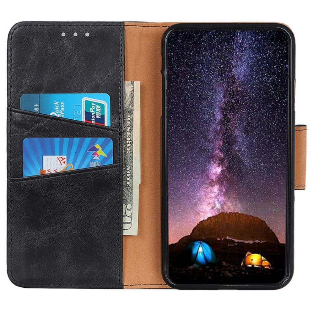 Folio-hoesje voor Samsung Galaxy M23 5G Gespleten Lederen Omkeerbare Sluiting