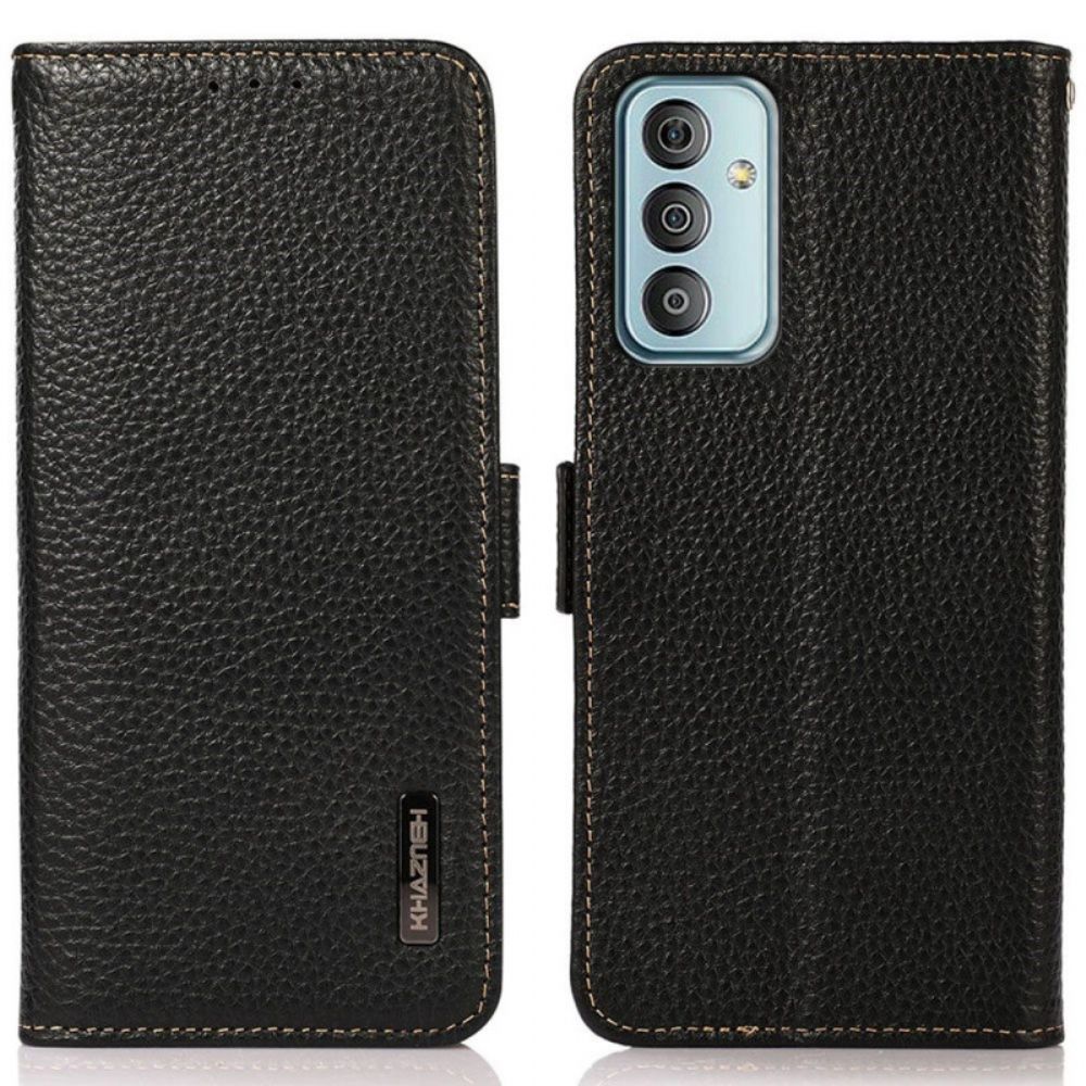 Folio-hoesje voor Samsung Galaxy M23 5G Leren Lychee Khazneh Rfid