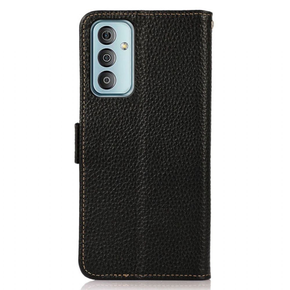 Folio-hoesje voor Samsung Galaxy M23 5G Leren Lychee Khazneh Rfid