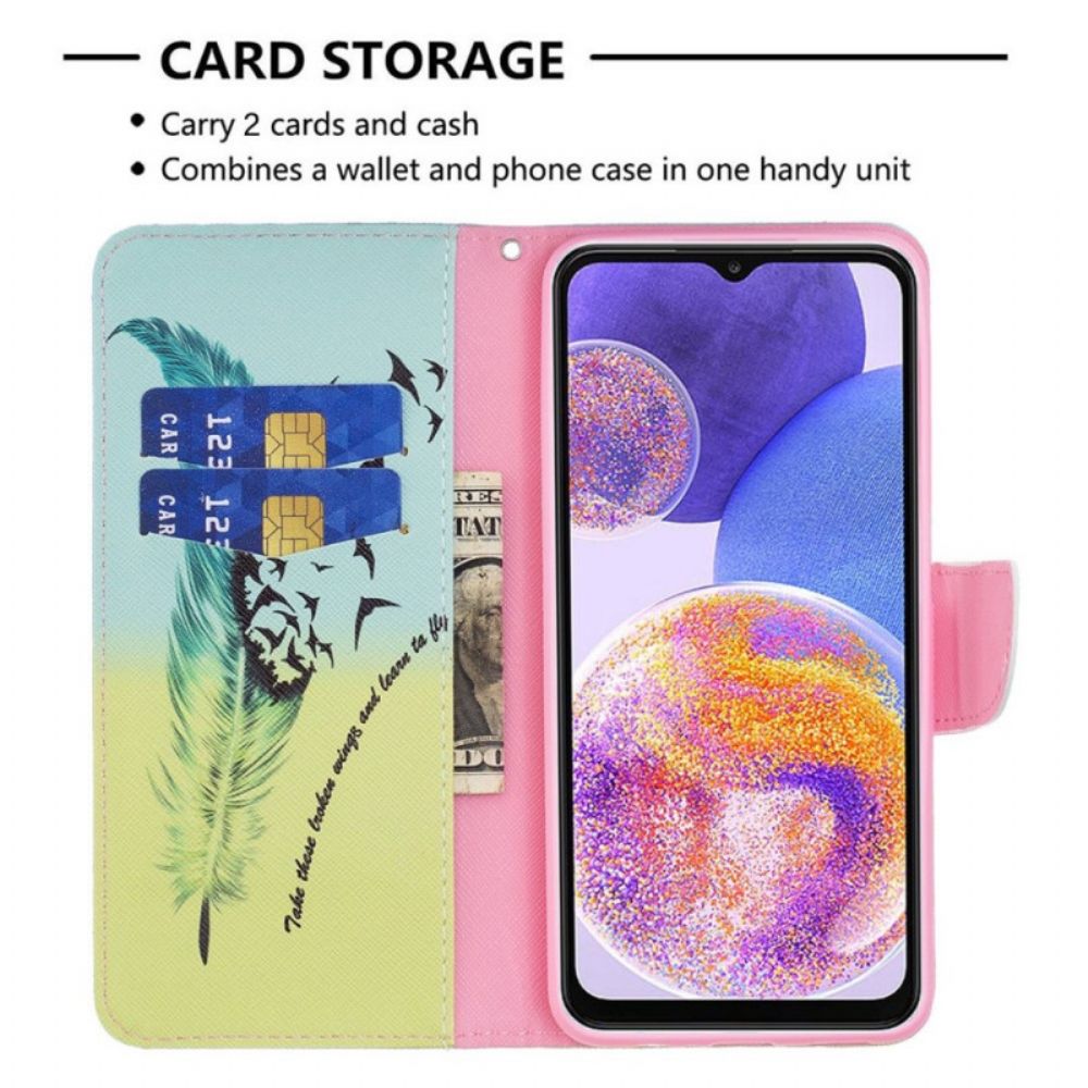 Folio-hoesje voor Samsung Galaxy M23 5G Leren Vliegen