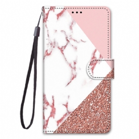 Folio-hoesje voor Samsung Galaxy M23 5G Marmer En Glitter Driehoek