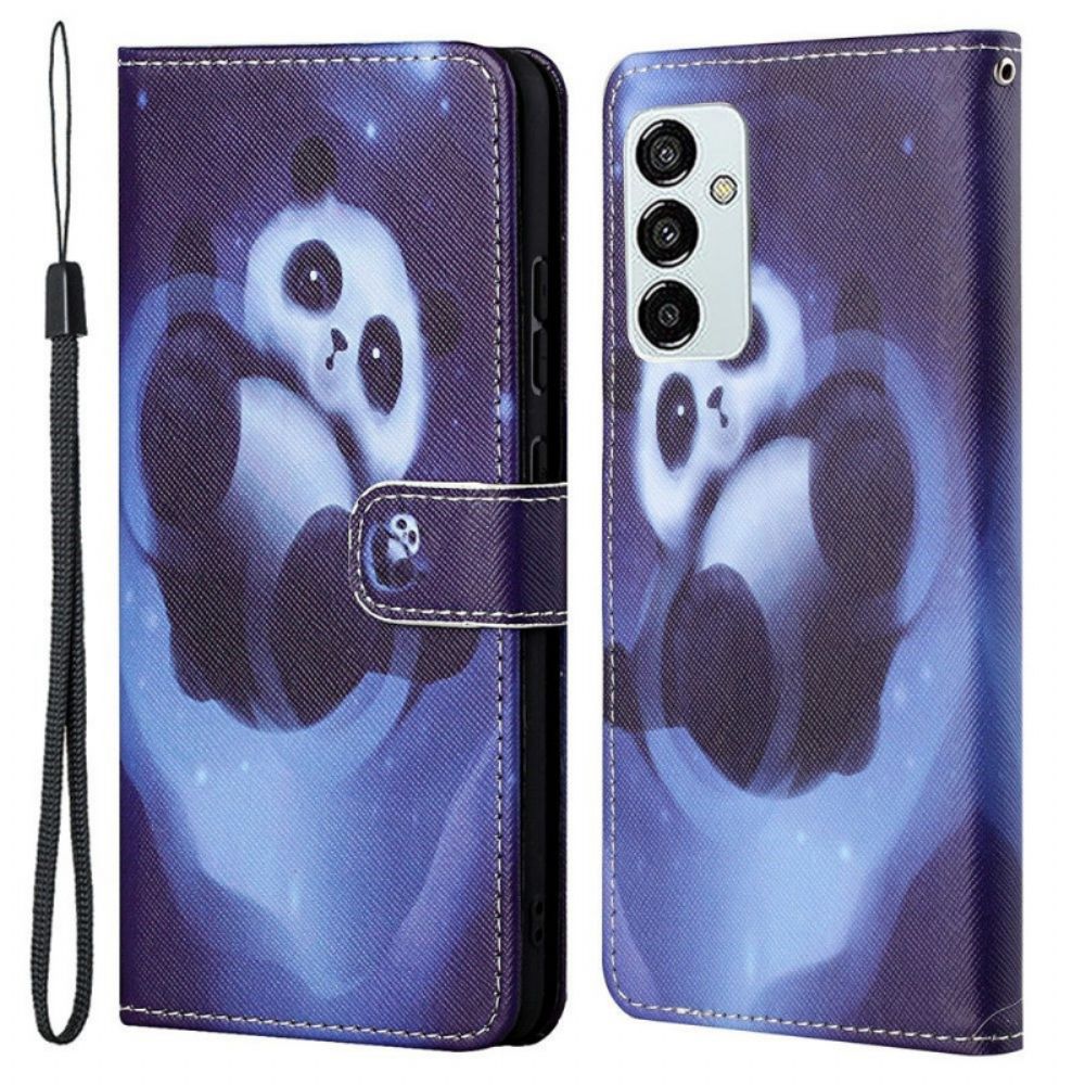 Folio-hoesje voor Samsung Galaxy M23 5G Met Ketting Thong Panda