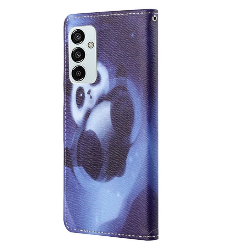 Folio-hoesje voor Samsung Galaxy M23 5G Met Ketting Thong Panda