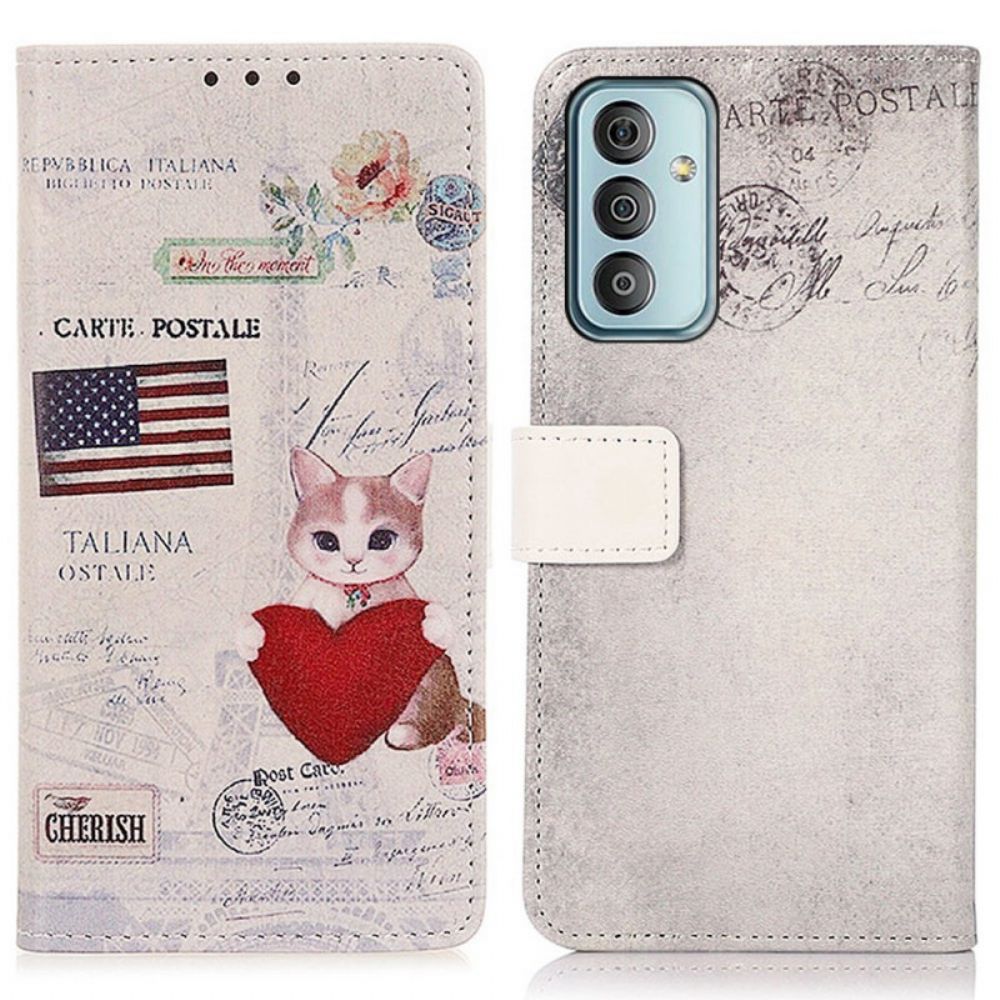 Folio-hoesje voor Samsung Galaxy M23 5G Mooi Kattenpatroon