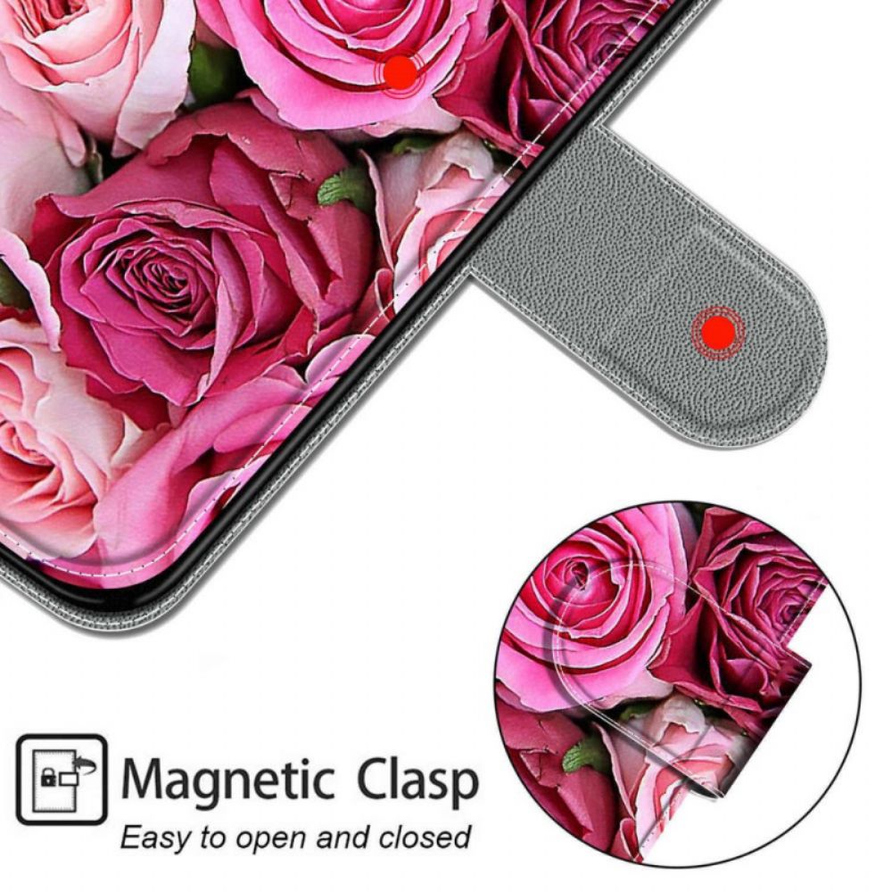 Folio-hoesje voor Samsung Galaxy M23 5G Rozen Met Riem