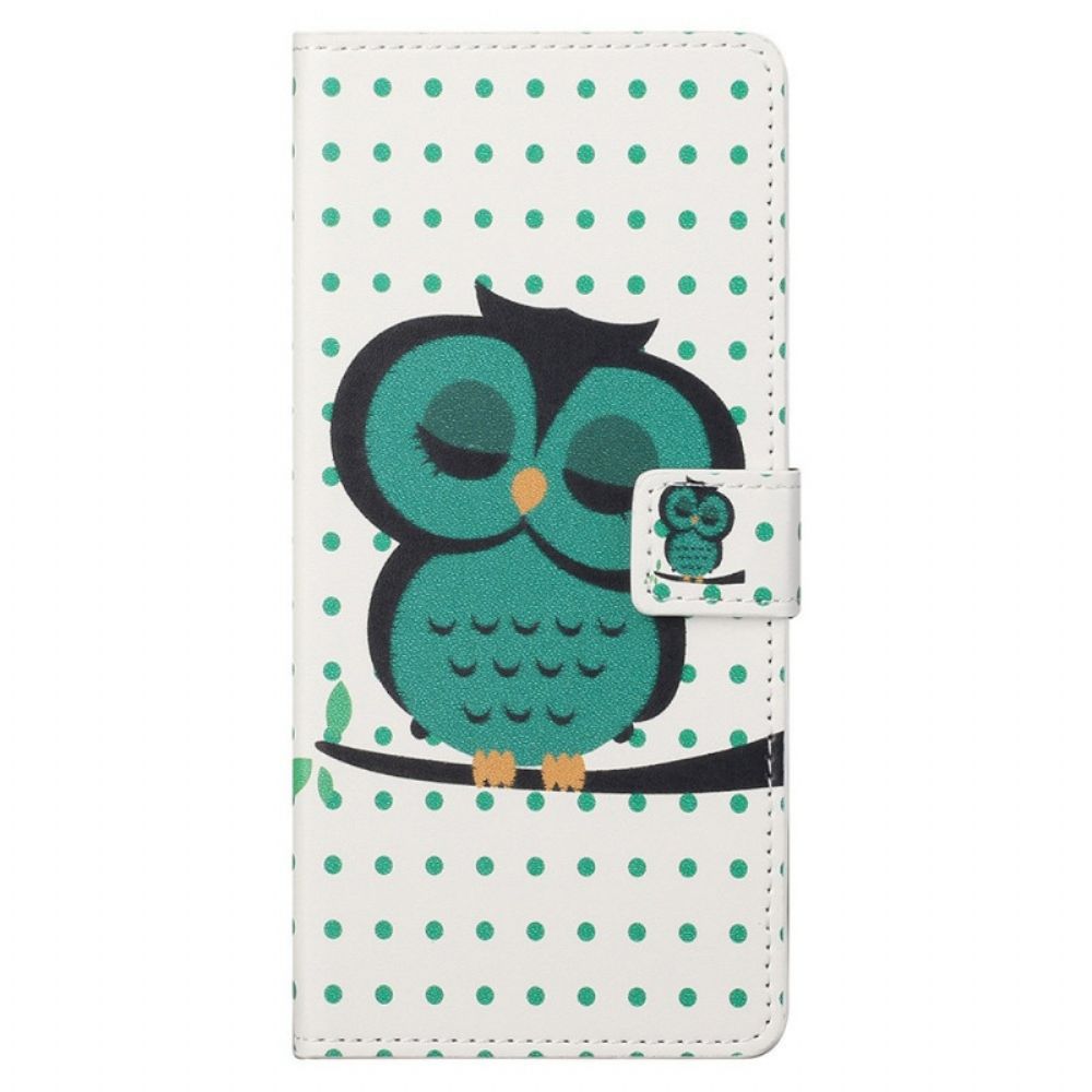 Folio-hoesje voor Samsung Galaxy M23 5G Slapende Uil