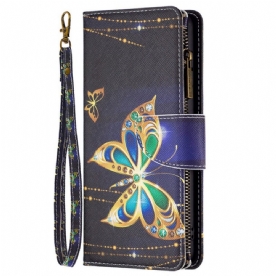 Leren Hoesje voor Samsung Galaxy M23 5G Butterfly Portemonnee En Lanyard