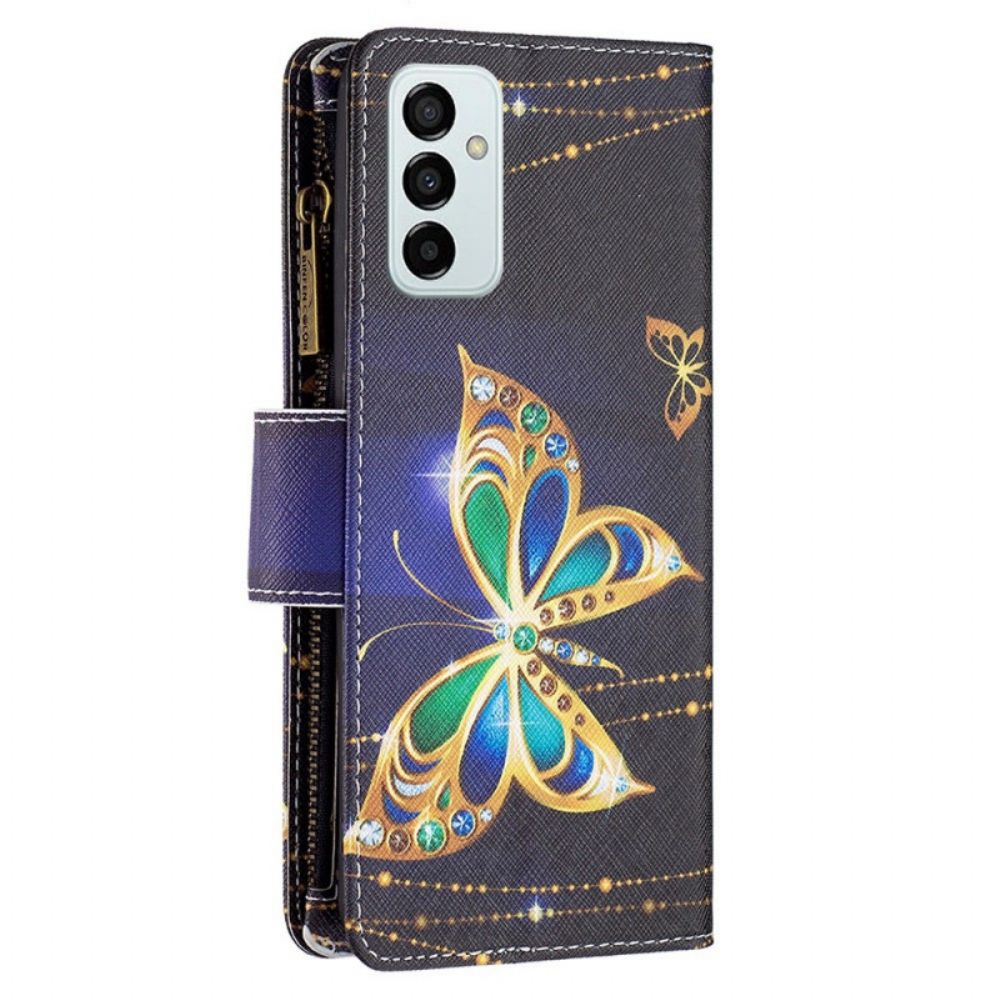 Leren Hoesje voor Samsung Galaxy M23 5G Butterfly Portemonnee En Lanyard