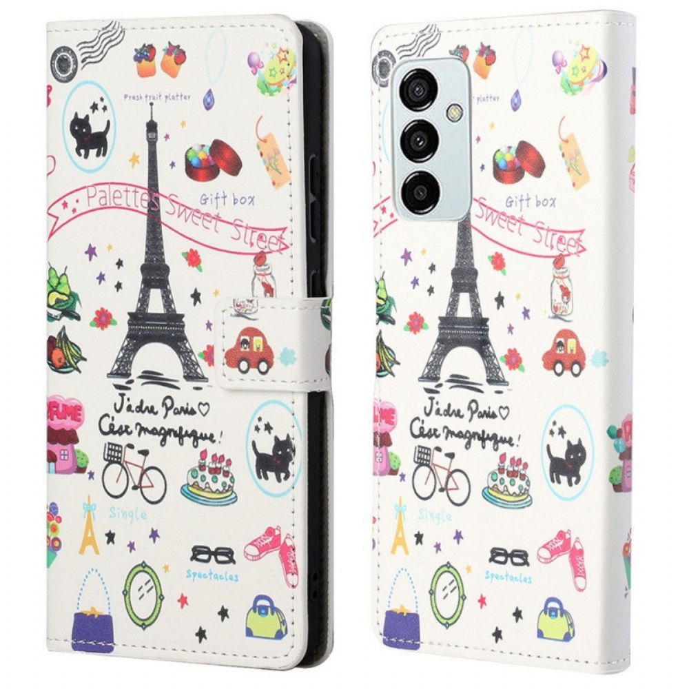 Leren Hoesje voor Samsung Galaxy M23 5G Ik Hou Van Parijs