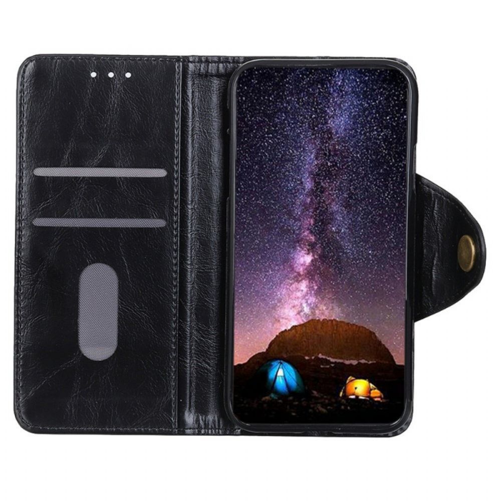 Leren Hoesje voor Samsung Galaxy M23 5G Knoop Van Imitatieleer Lakleer Khazneh