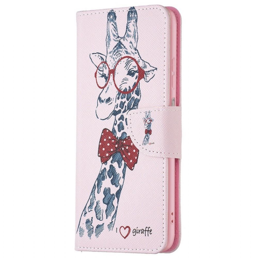 Leren Hoesje voor Samsung Galaxy M23 5G Nerdy Giraf