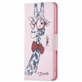 Leren Hoesje voor Samsung Galaxy M23 5G Nerdy Giraf