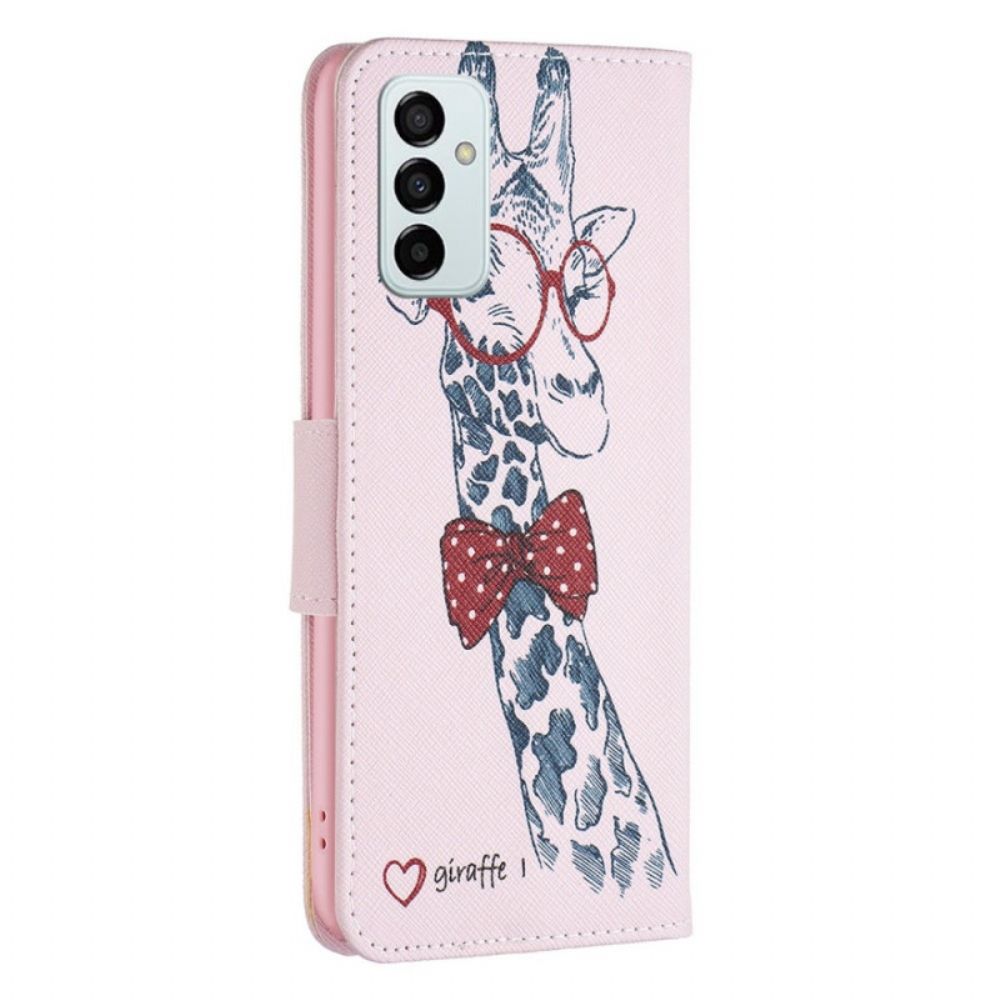 Leren Hoesje voor Samsung Galaxy M23 5G Nerdy Giraf