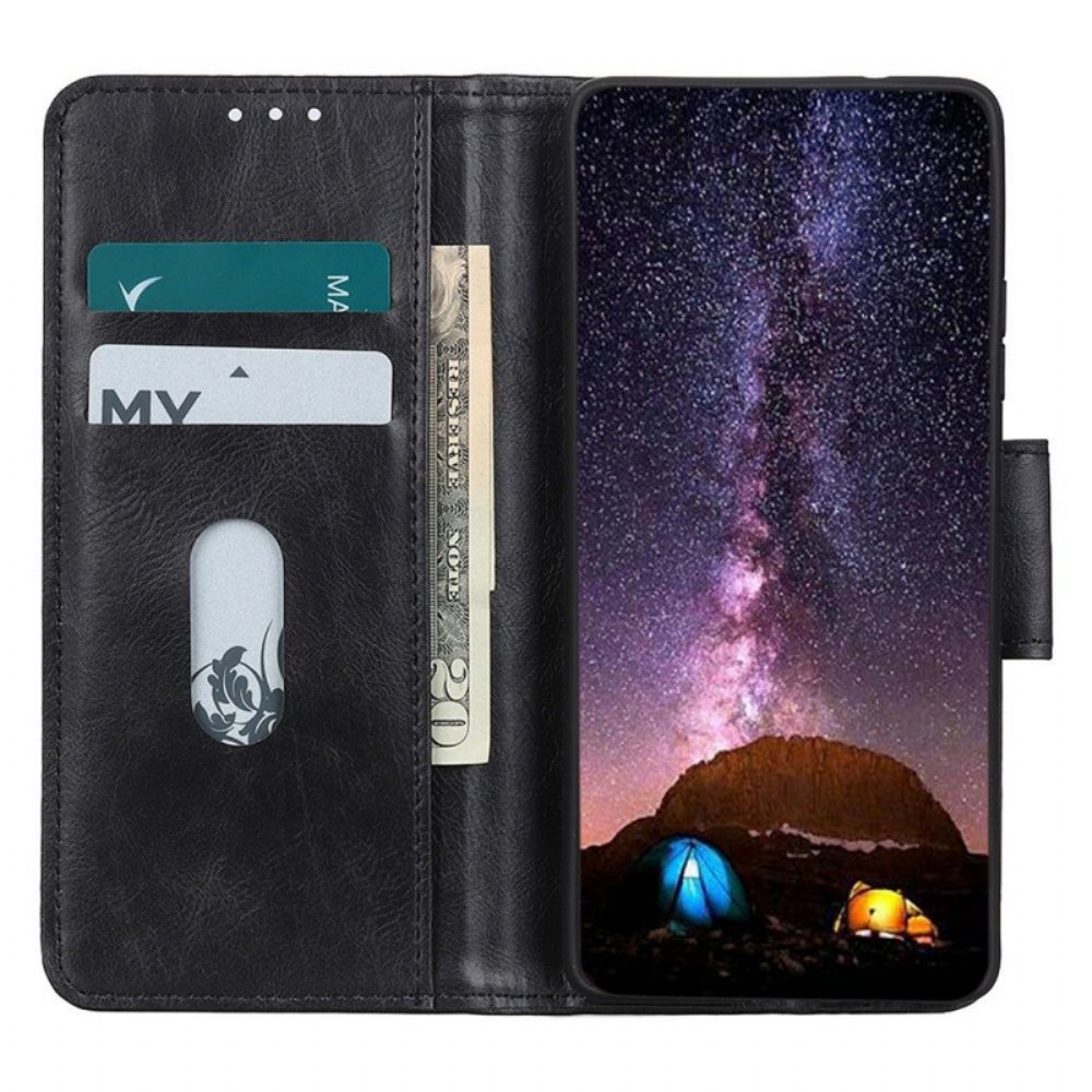 Leren Hoesje voor Samsung Galaxy M23 5G Omkeerbare Sluiting Met Leereffect