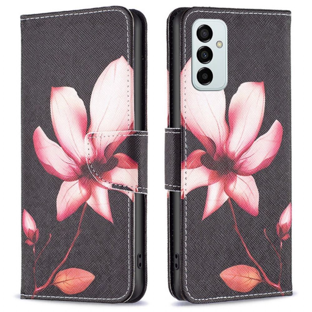 Leren Hoesje voor Samsung Galaxy M23 5G Roze Bloem