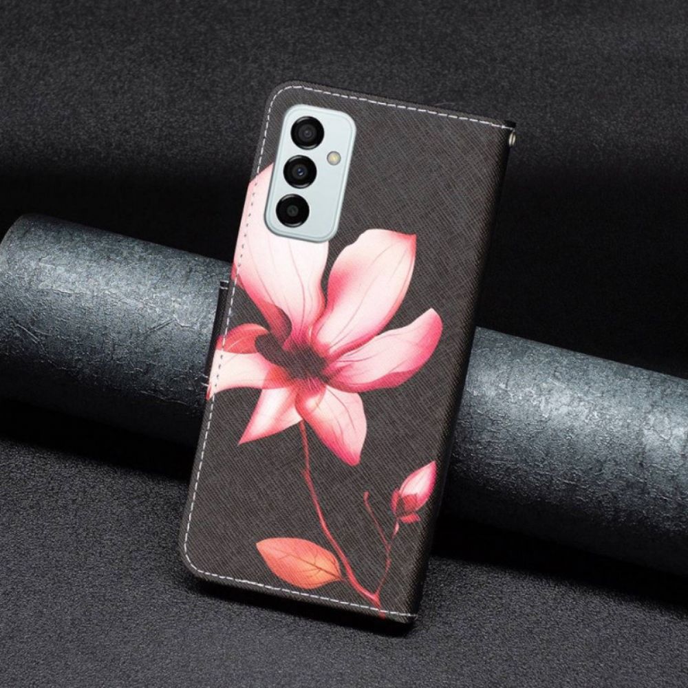 Leren Hoesje voor Samsung Galaxy M23 5G Roze Bloem