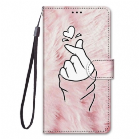 Leren Hoesje voor Samsung Galaxy M23 5G Vinger Hart